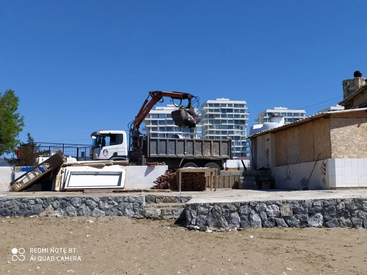 Residents cleaned the coast